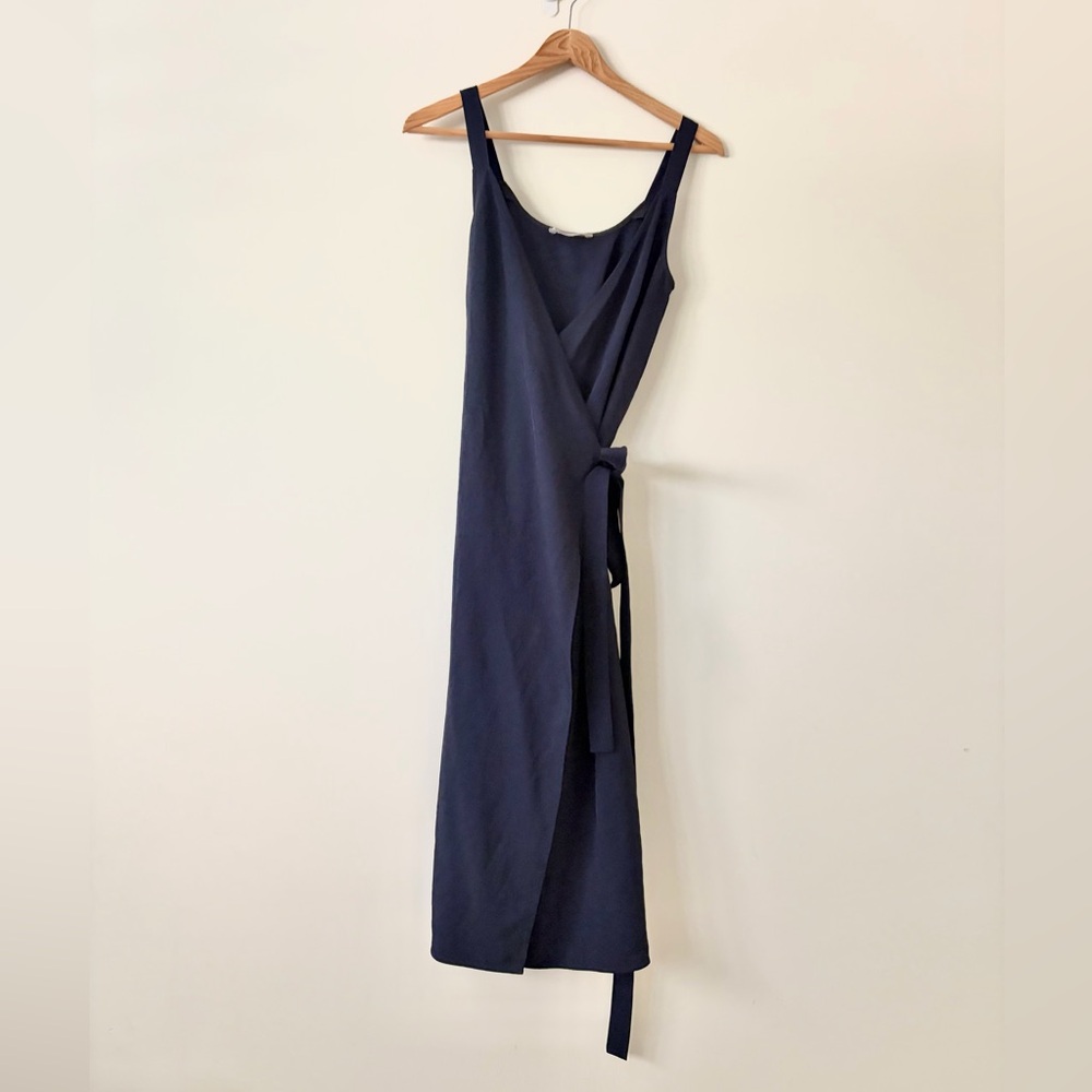 Everlane Navy Japanese GoWeave Tank Wrap Dress 00
